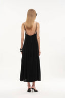 Obélisque Pleated Slip Dress in Matte Crepe