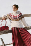 Maglione a collo alto Krasner con motivo Fair Isle disegnato a mano in lana merino