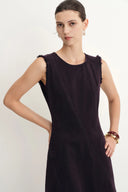 Vestido Sin Mangas Mooneye con Dobladillo Irregular en Denim de Algodón