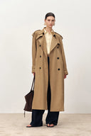 Trench-coat Astrid à épaulettes amovibles en suédine synthétique