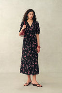 Vestido Rose Elodie en Crepé de China de Seda Elástica