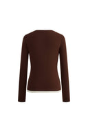 Tia Layered Look Long Sleeve T Shirt in Tencel-Merino Knit