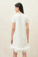 Vestito Catherine staccabile con decorazioni di piume in misto cotone