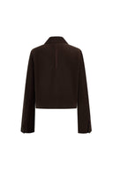 Geraldine Single Button Crop Blazer in Cotton Velvet