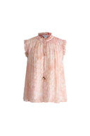 Blusa senza maniche stampata Gracia in georgette di crepe
