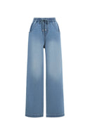 Bulb Pull-On Verwaschene Jeans aus Baumwoll-Denim