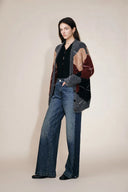 Mia Zweifarbige Jeans mit Einsätzen aus Baumwoll-Denim