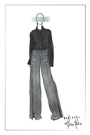Moss Smoky Grey 3D Wide Leg Jeans in Micro Stretchy Denim