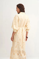 Louise Embroidered Shirt Dress in Cotton Poplin