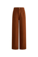 Kyra Geometric Texture Straight Leg Jeans in Jacquard Denim