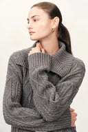 Cardigan long Bridget en maille mélange laine mérinos