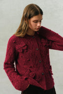 Freya Butterfly Bow Knit Cardigan in Cable Knit