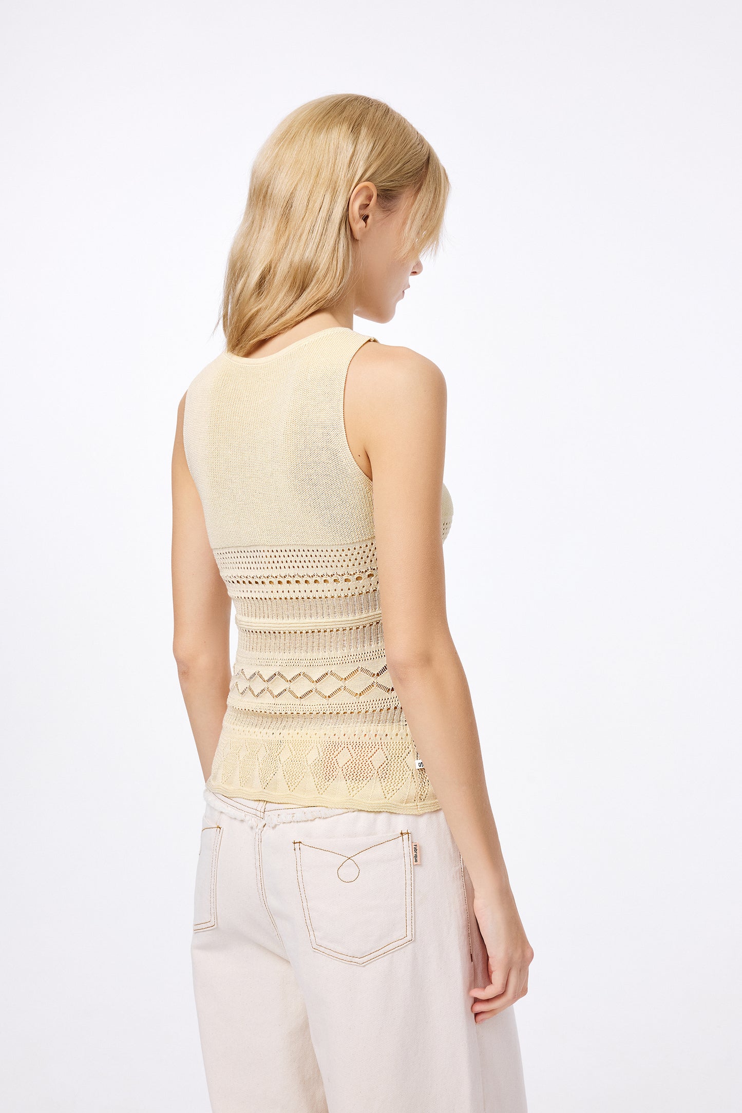 Alva Handcrafted Lace Crochet Top in Cotton Viscose Knit