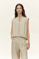 Sienna Relaxed Tailored Sleeveless Top in Cotton Blend