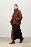 Doudoune Aimee avec écharpe amovible en sergé fin à fil creux