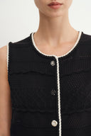 Silvy Tweed Sleeveless Top in Textured Cotton