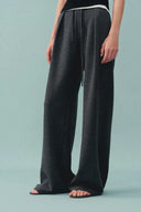 Kelly Pleated Wide Leg Track Pants in Cotton Modal Blend