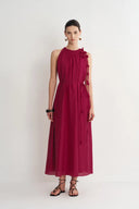 Alice Hand Woven Flora Sleeveless Dress in Acetate-Linen Blend