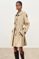 Yori Wrinkle Resistant Midi Trench Coat in Lightweight Cotton