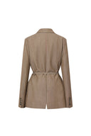Graf Beige Blonde Suit Jacket in Linen Wool