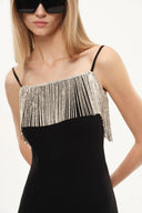 Nocturne Embellished Slip Dress in Viscose Acetate Blend