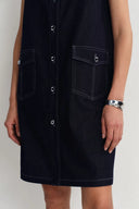 Cecilia Sleeveless Dress in Raw Denim
