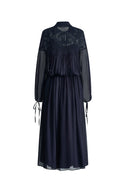 Doe Spitzenkleid aus Crepe Georgette