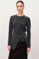 Pull en laine avec écharpe amovible Classon en mérinos-cachemire maille fine