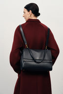 Rialto Double Flap Handbag in Calfskin Leather