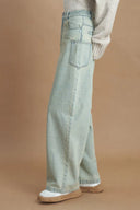 Wasteland Lightweight Distressed Washed Jeans in Cotton Denim