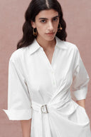 Levi Wrap Shirt Dress in Premium Cotton Poplin