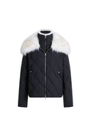 Stella Layered Look Faux Fur Collar Down Jacket in Sorona 4-Way Stretch Fabric