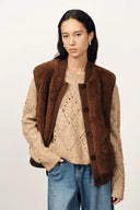 Chaleco de forro polar Sherpa de piel sintética Morita en alpaca-merino teddy