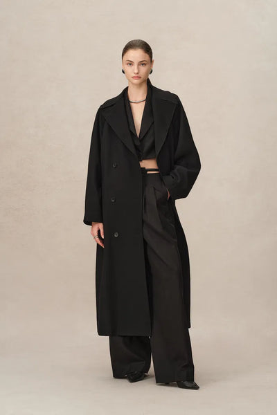 Tomi Trench Coat in Wool Twill – fbrq.com