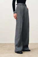 Pantalones con cintura ajustable Lillian en mezcla de lino y merino