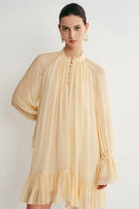 Wendy Ruffle Dress in Silk Crepe