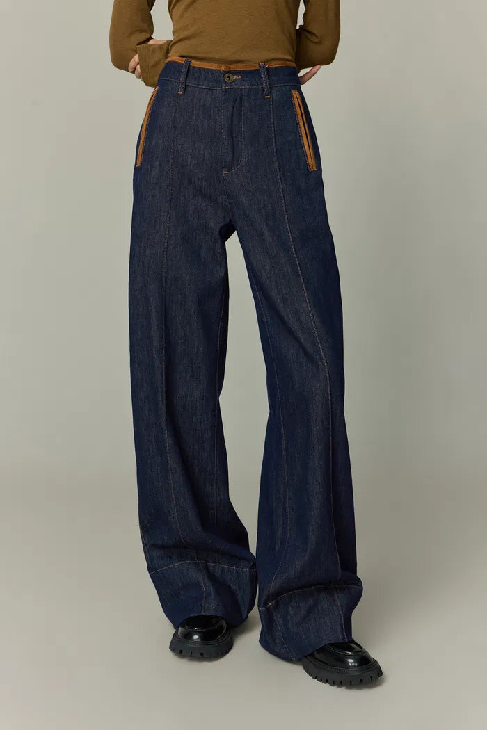 Liberty Two-Tone Jeans in Cotton Denim