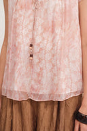 Blusa senza maniche stampata Gracia in georgette di crepe