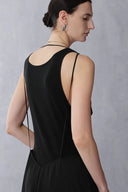 Robe sans manches effet superposé Ballet en maille soie laine