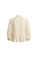 Nina's Openwork Embroidery Blouse in Cotton Jacquard
