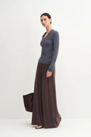 Anna Henley Long Sleeve Top in Merino Wool Knit