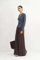 Anna Henley Long Sleeve Top in Merino Wool Knit