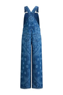 Salopette Hazel in Denim con Stampa Paisley Laser in Denim di Cotone