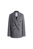 Blazer Lillian a taglio dritto con collo appuntito in misto merino e lino