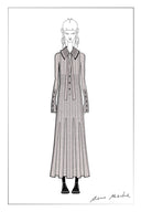 Ayla Hourglass Waist Polo Neckline Dress in Wool Blend