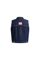 Top Gilet in Denim Sloane in Tencel in Denim Leggero di Cotone