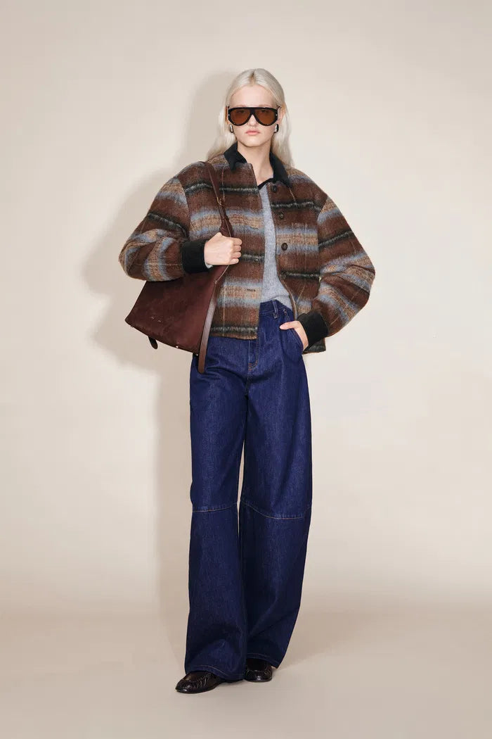 Audrey Corduroy Plaid Jacket in Double Faced Merino Alpaca Tweed
