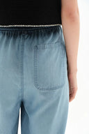 Seren Elastic Waist Wide-Leg Jeans in Lyocell Denim