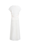 Adelaide Iris Print Short-Sleeve Dress in Soft Stretch Fabric