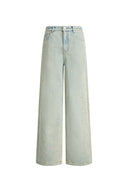 Hadrian Studded Wide Leg Jeans in Cotton Denim